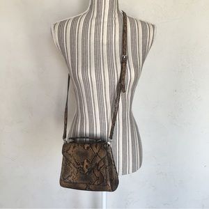 Urban Outfitters Mini Trapezoid Faux Leather Python Pattern Bag